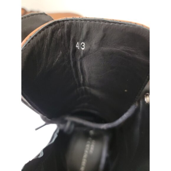 JOHN GALLIANO Curb Link Brown Leather Combat Boots w/ Side Zipper Sz 43 - Picture 9 of 9